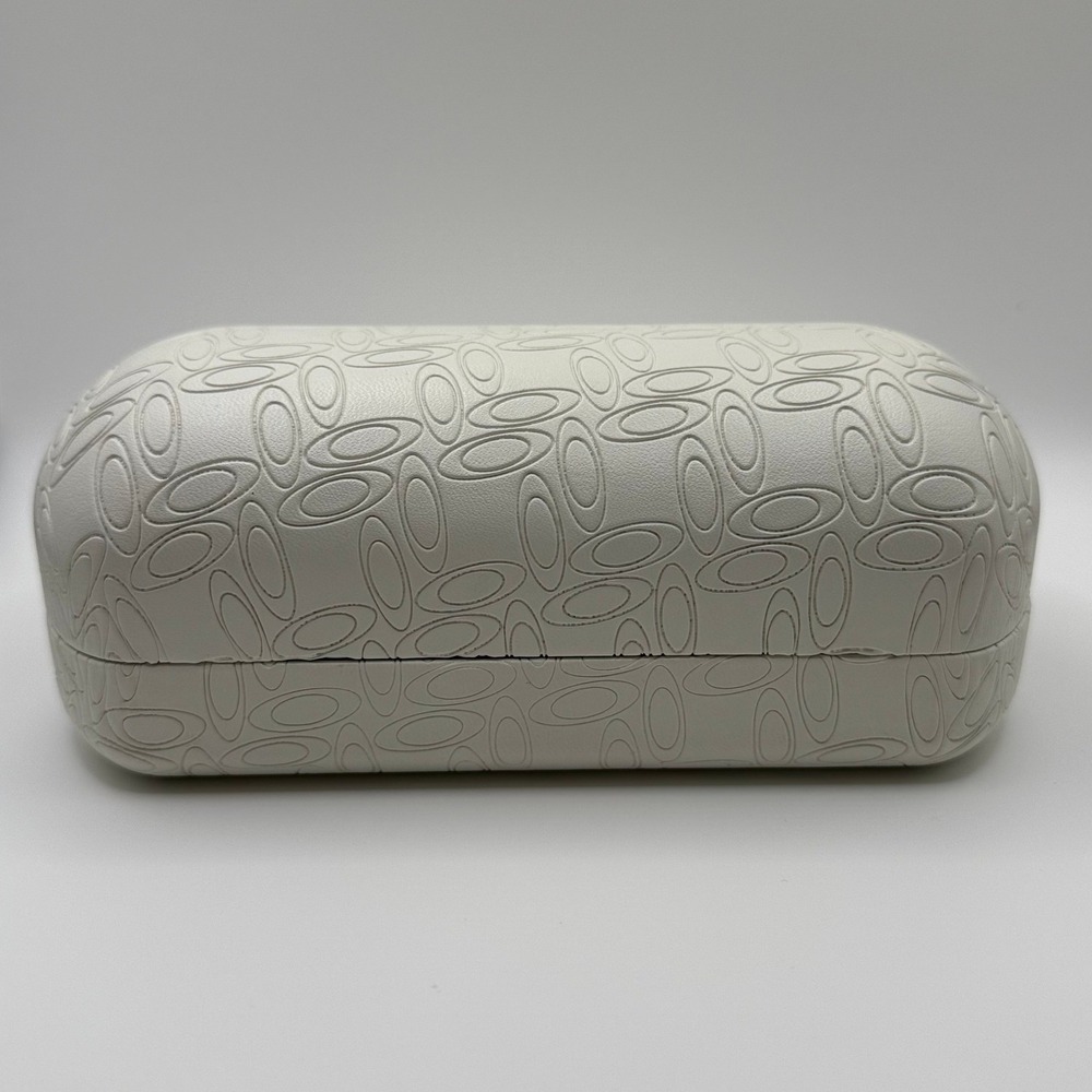 Oakley‎ Eyeglass Case Hard Shell White Ellipse Pattern Protective Storage